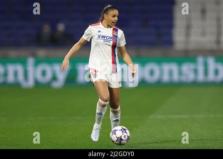 Lyon, Frankreich, 31.. März 2022. Delphine Cascarino aus Lyon während des UEFA Womens Champions League-Spiels im Groupama Stadium, Lyon. Bildnachweis sollte lauten: Jonathan Moscrop / Sportimage Kredit: Sportimage/Alamy Live News Stockfoto