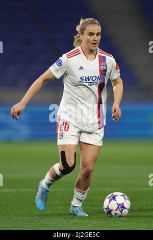 Lyon, Frankreich, 31.. März 2022. Lindsey Horan von Lyon während des UEFA Womens Champions League-Spiels im Groupama Stadium, Lyon. Bildnachweis sollte lauten: Jonathan Moscrop / Sportimage Kredit: Sportimage/Alamy Live News Stockfoto