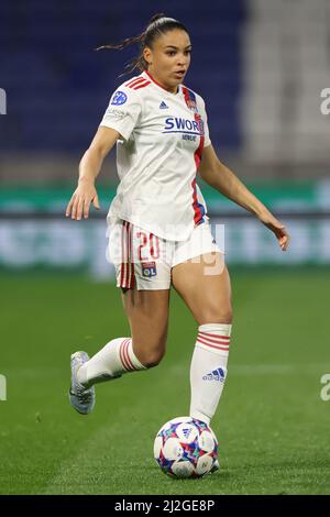 Lyon, Frankreich, 31.. März 2022. Delphine Cascarino aus Lyon während des UEFA Womens Champions League-Spiels im Groupama Stadium, Lyon. Bildnachweis sollte lauten: Jonathan Moscrop / Sportimage Kredit: Sportimage/Alamy Live News Stockfoto