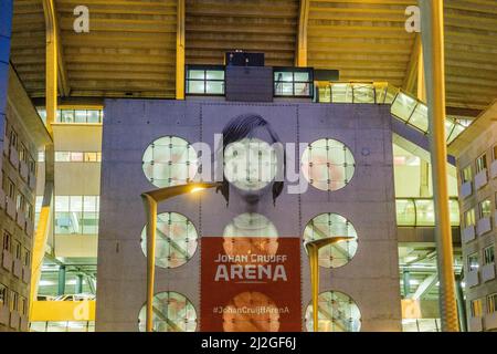 Amsterdam, Niederlande. 26., März 2022. Die Johan Cruijff Arena ist bereit für den Fußballfreund zwischen den Niederlanden und Dänemark in Amsterdam. (Foto: Gonzales Photo - Robert Hendel). Stockfoto