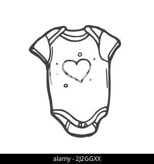 Handgezeichnete Ikone von Babybodysuits im Doodle-Stil isoliert Stock Vektor