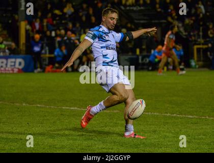 Castleford, Großbritannien. 1. April 2022. Betfred Super League-Spiel zwischen Castleford Tigers und Toulouse Olympique XIII bei der Mend-A-Hose-Jungle, Castleford, West Yorkshire, Großbritannien am 1.. April 2022 Credit: Craig Cresswell/Alamy Live News Stockfoto