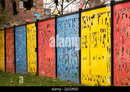 Der Zaun in die richtige Richtung von Beatrice Coron in Lancaster PA Stockfoto