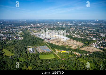 Luftaufnahme, Baustelle Gewerbegebiet und Industriepark Schalker Verein bei EuropastraÃŸe mit Wheels Logistic, bilstein Group Logistics Cen Stockfoto