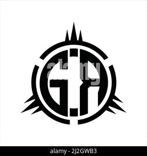 GR-Logo-Monogramm isoliert auf Kreiselement-Designvorlage Stock Vektor