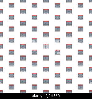 Vector Video Player, Multimedia-Seitenmuster mit verschiedenen Symbolen. Symbol-Struktur-Design. Stock Vektor