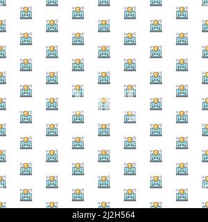 Vector Sicherheit Laptop, Web-Schutz-Muster mit verschiedenen Symbolen. Symbol-Struktur-Design. Stock Vektor