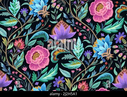 Vintage floral ornamental Muster ni viktorianischen Stil für Dekor, Tapete, Stoff-Design. Stock Vektor