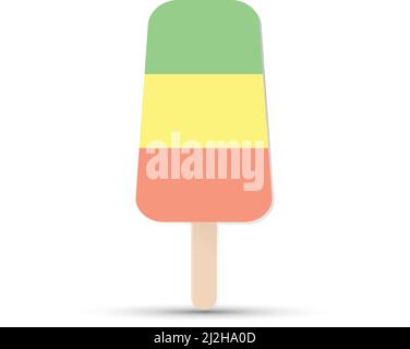 Eis auf einem Stock auf weißem Hintergrund Stock Vektor