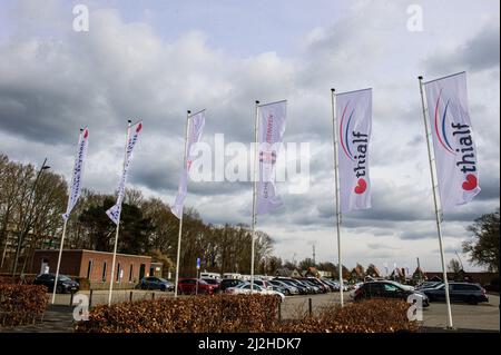 Heerenveen, Niederlande. 1. April 2022. HEERENVEEN, NL. APRIL 1T. Die Eisbahn Thialf während des ROLOEF THIJS BOKAAL auf der Eisbahn Thialf, Heerenveen am Freitag, 1.. April 2022. (Kredit: Ian Charles | MI News) Stockfoto