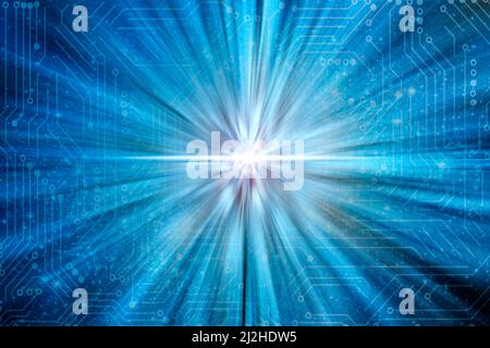 Technologie abstrakter blauer Hintergrund Stockfoto