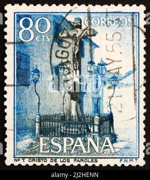 SPANIEN - UM 1964: Eine in Spanien gedruckte Briefmarke zeigt Christus der Laternen, Cordova, Spanien, um 1964 Stockfoto