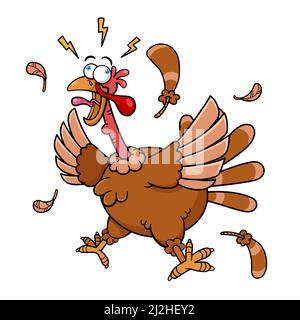 Lustige Schreiende Türkei Cartoon Charakter Stock Vektor