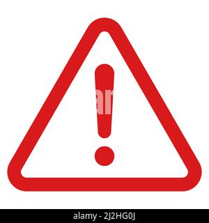 Warnhinweis Warnhinweis Gefahr, rotes Dreieck mit Ausrufezeichen, Warnunfall, Alarmalarm Stock Vektor