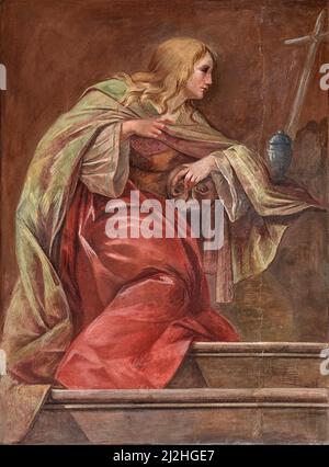 Maria Magdalena - Fresko - Filippo Comerio - letzte Jahre des 18.. Jahrhunderts - Arcene (BG), Italien, Kirche des heiligen Erzengels Michael Stockfoto