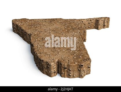 Eine Abbildung der Namibia-Karte aus dem Jahr 3D auf weißem Grund Stockfoto