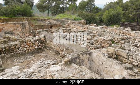 Archäologische Ausgrabungen und Ruinen der antiken stadt zippori aus der römerzeit und talmudischen Zeit befinden sich in Niedergalilea, Israel Stockfoto