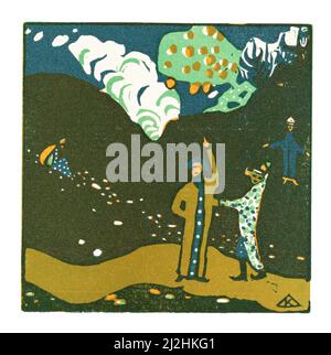 Gemälde von Wassily Kandinsky, 1910s. KLANGE Plate 23 (1913) - 'Klänge' Holzschnitt Stockfoto