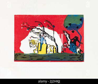 Gemälde von Wassily Kandinsky, 1910s. KLANGE (1913) - 'Klänge' Holzschnitt Stockfoto