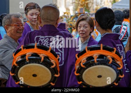 TOKIO, JAPAN, 11. Mai 2019 : das Orchester während des Kanda Matsuri (oder Kanda Festival) ist eines der großen Shinto-Festivals von Tokio und findet im Mai in o statt Stockfoto