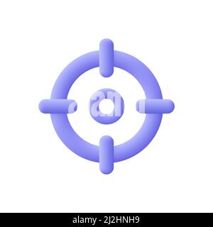 Ziel, Ziel. Geschäftszielerreichung, Erfolgsziel Konzept. 3D Vektorsymbol. Minimalistischer Cartoon-Stil. Stock Vektor
