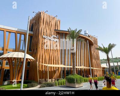 '3.26.2022 - Dubai, VAE - Ungarn Aqua Roots Pavilion im Expo 2020 Mobility District eine globale Veranstaltung zu Nachhaltigkeit und zukünftigen Innovationen' Stockfoto