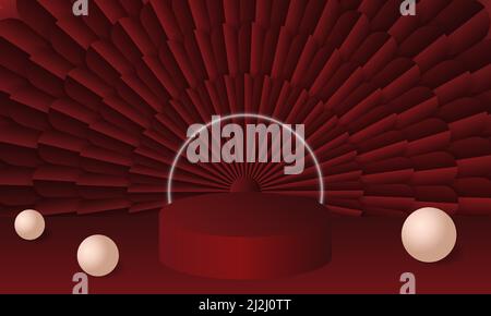 3D Hintergrund Produkte Display Podium Szene mit geometrischer Plattform. Hintergrund Vektor Podium. Stand Display kosmetisches Produkt 3D Hintergrund. Stage Pro Stock Vektor