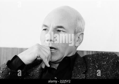 Patrick Stewart, Schauspieler, der in Star Trek The Next Generation die Rolle des Captain Jean Luc Picard spielt, im Bild vom 20.. April 1988. Stockfoto