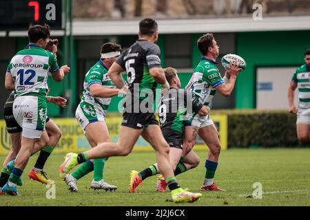 Treviso, Italien. 02. April 2022. Giacomo Da Re (Benetton Rugby) während Benetton Rugby vs Connacht Rugby, United Rugby Championship match in Treviso, Italien, April 02 2022 Kredit: Unabhängige Fotoagentur/Alamy Live Nachrichten Stockfoto