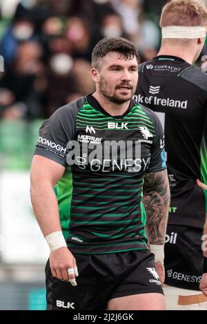 Treviso, Italien. 02. April 2022. Sammy Arnold (Connacht Rugby) während Benetton Rugby vs Connacht Rugby, United Rugby Championship match in Treviso, Italien, April 02 2022 Kredit: Unabhängige Fotoagentur/Alamy Live Nachrichten Stockfoto