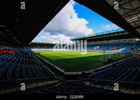 Allgemeiner Blick in das Elland Road Stadium vor dem heutigen Spiel in Leeds, Großbritannien am 4/2/2022. (Foto von James Heaton/News Images/Sipa USA) Stockfoto