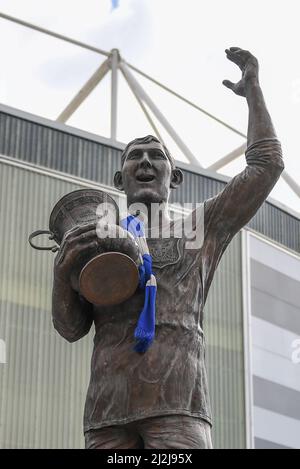 Statue von Fred Keenor, Kapitän der Stadt Cardiff, FA Cup 1927 im Cardiff City Stadium Stockfoto