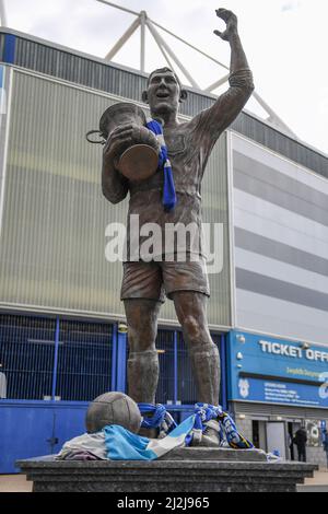 Statue von Fred Keenor, Kapitän der Stadt Cardiff, FA Cup 1927 im Cardiff City Stadium Stockfoto