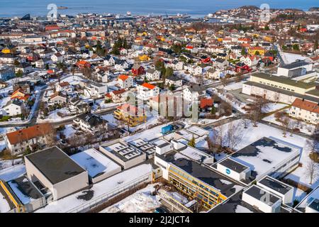 Luftaufnahme des Trondheim, der drittbevölkerungsreichsten Gemeinde Norwegens Stockfoto