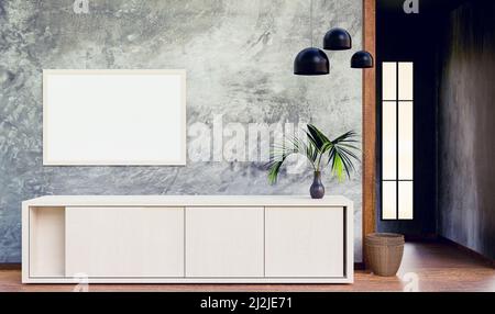Fotorahmen im Loft-Stil, abbildung 3D Stockfoto