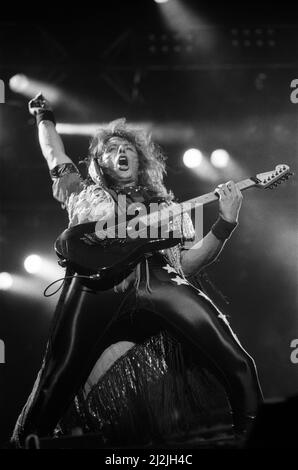 Bon Jovi bei Monsters of Rock, Castle Donington. Im Bild Richie Sambora. 22.. August 1987. Stockfoto