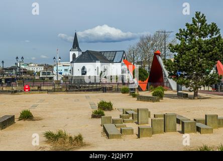 Norwegian Church Arts Cenre Cardiff Bay South Wales im April Stockfoto