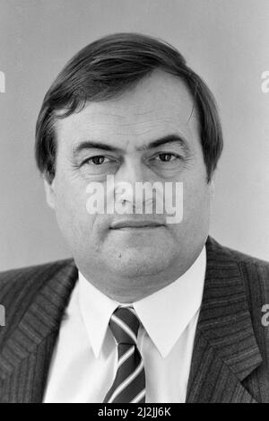 John Prescott MP, Mitglied des Parlamentes für Hull East und Schattenminister für Beschäftigung, Freitag, 9.. Januar 1987. Stockfoto