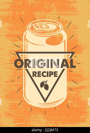 Vintage Dose Bier Farbe Poster. Vektorgrafik Stock Vektor