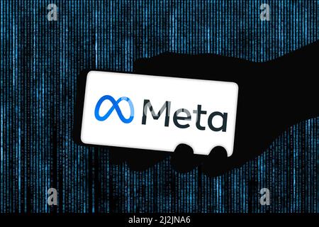 Meta-Marke auf mobilen Geräten Stockfoto