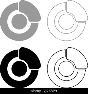 Bremssystem am Rad Auto Auto Scheibenbremse hydraulische Trommel Satz Symbol grau schwarz Farbe Vektor Illustration Bild einfach solide füllen Kontur Kontur Stock Vektor