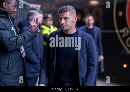 Rotterdam - Bryan Linssen von Feyenoord während des Spiels zwischen Feyenoord gegen Willem II in de Kuip am 2. April 2022 in Rotterdam, Niederlande. (Box-to-Box-Bilder/Yannick Verhoeven) Stockfoto