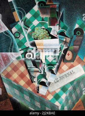 Kunst von Juan Gris - Stillleben mit karierter Tischdecke (1915). Stockfoto