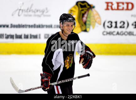 Magnus Johansson in Chicago Black Hawks, Chicago, USA. Stockfoto