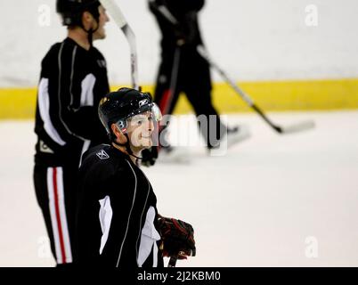 Magnus Johansson in Chicago Black Hawks, Chicago, USA. Stockfoto