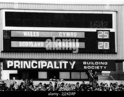 Five Nations Championship 1988. Wales – Schottland, Nationalstadion, Cardiff. 20.. Februar 1988. Stockfoto