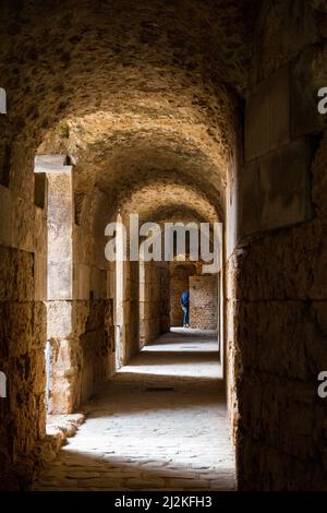 Archäologische Stätte von Italica, Stadt mit einer strategischen Rolle im Römischen Reich, Geburtsort der Kaiser Trajan und Hadrian, Santiponce, Sevilla, Spanien Stockfoto