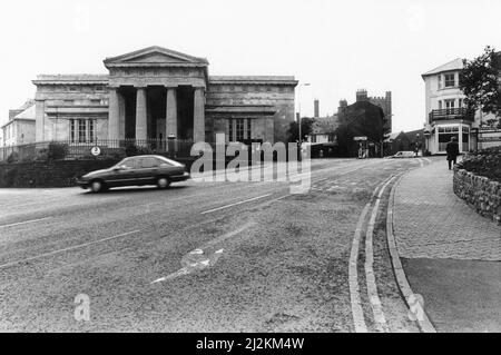 Brecon, eine Marktstadt und Gemeinde in Powys, Mid Wales, 18.. Mai 1987. Brecknock Museum & Kunstgalerie Stockfoto