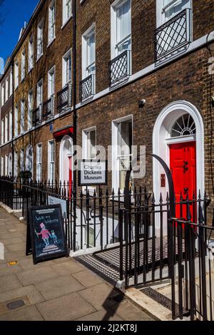 Charles Dickens Museum London - das Charles Dickens Museum befindet sich in dem Haus 48 Doughty Street Holborn, in dem Dickens von 1837 bis 1839 lebte. Stockfoto