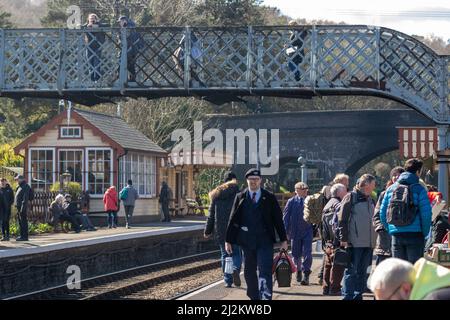 Weybourne, Großbritannien – 2. 2022. April: Spring Steam Gala Event auf der North Norfolk Poppy Line Credit: Richard O'Donoghue/Alamy Live News Stockfoto